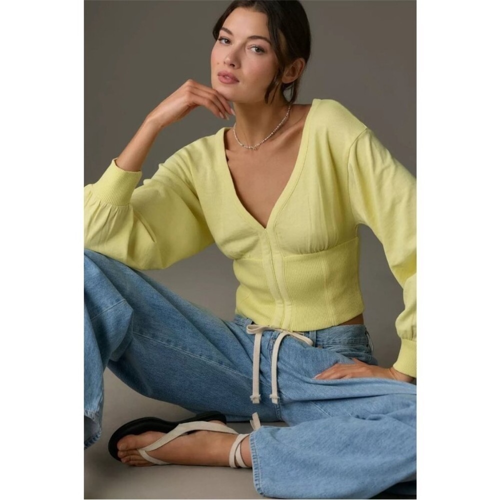 517. ANTHROPOLOGIE Pilcro Long-Sleeve Cropped Sweatshirt